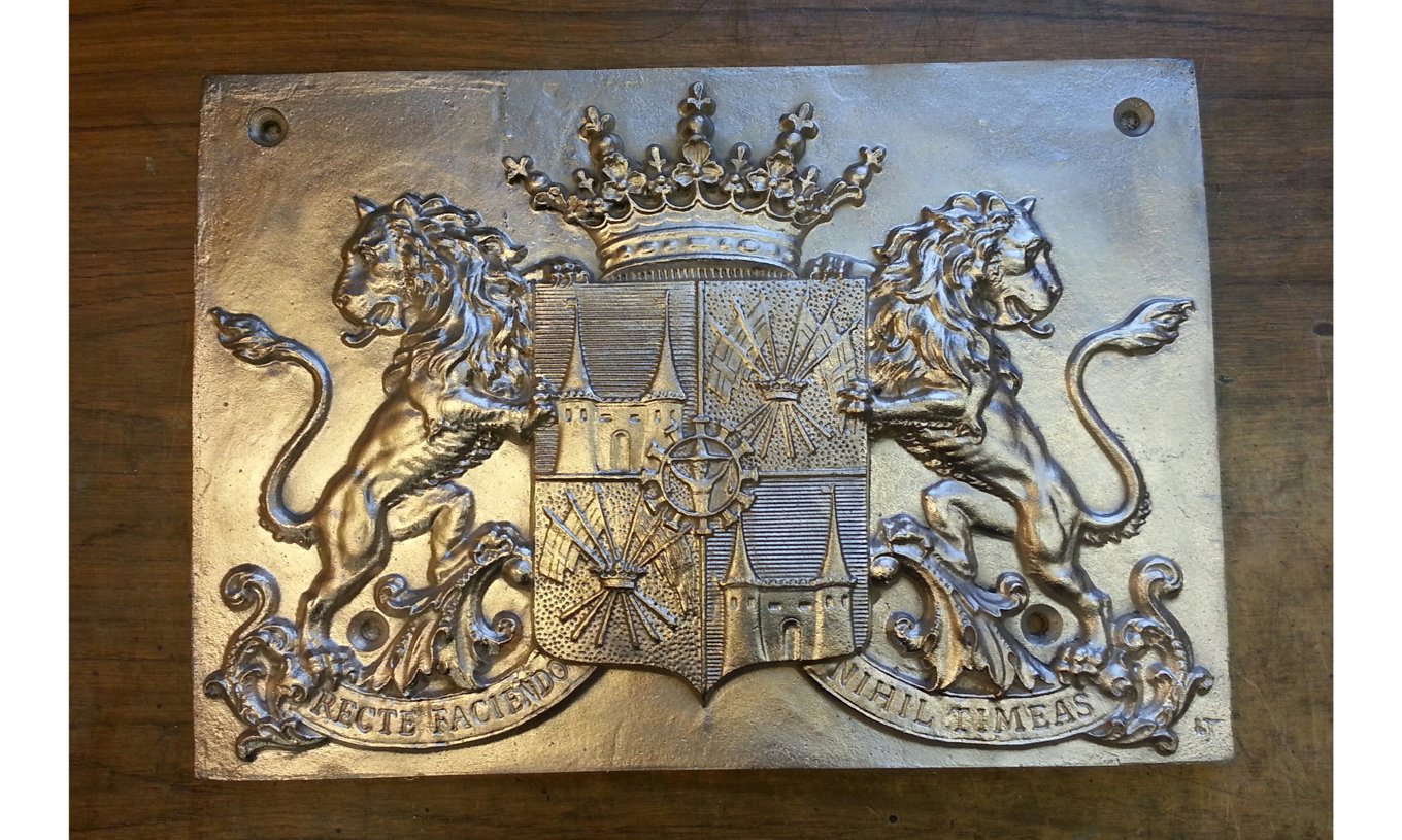 støpte skilt plakett tavle Olsen Nauen Klokkestøperi