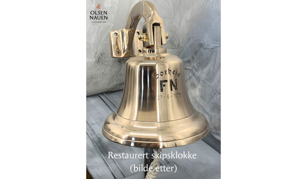Olsen Nauen Klokkestøperi, klokkespill, kirkeklokker, skipsklokker, 1844, gårdsklokker, norsk industri, småklokker, bronse, restaurering, pussing