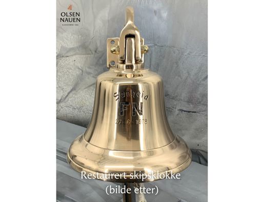 Olsen Nauen Klokkestøperi, klokkespill, kirkeklokker, skipsklokker, 1844, gårdsklokker, norsk industri, småklokker, bronse, restaurering, pussing